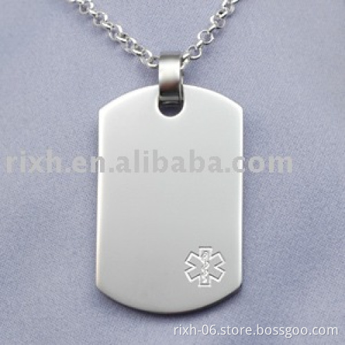 Non-Corrosive titanium dog tag engraved,titanium pendant,titanium casting